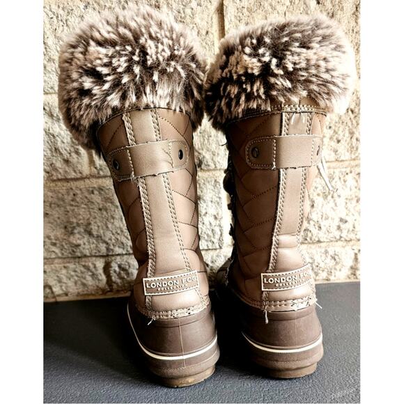 London Fog Collection Winter Rain Snow Waterproof Boots, Kids sz 1, Fur lined - Picture 3 of 5